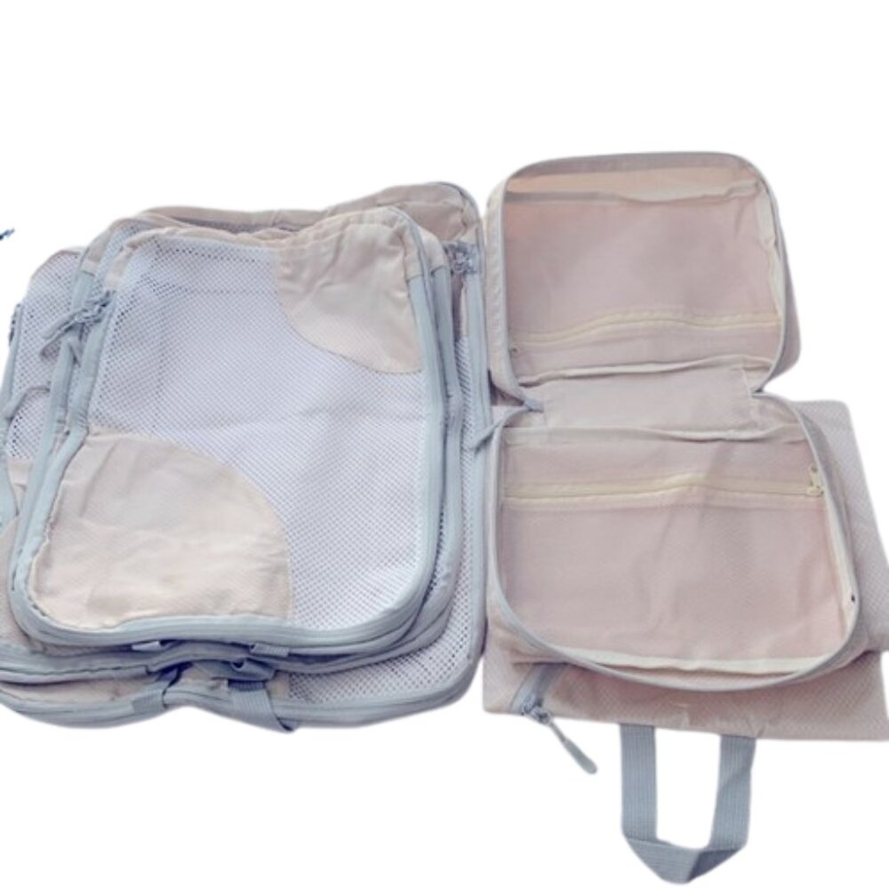 Cream Travel Organizer Set